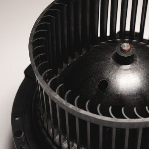 closeup of an AC blower